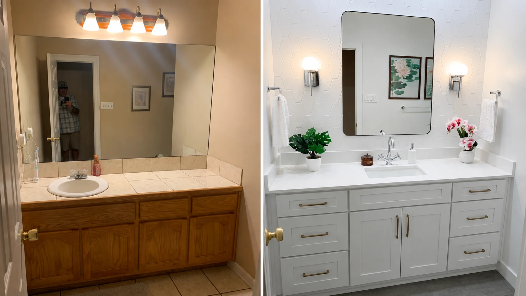 Master Bathroom Before and After Renovation Color Ideas
